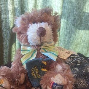 Boyds Bears Plush with Striped Bow - Brown and White